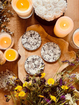 3 resin coasters in black - white - silver with LineArt