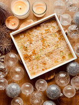 Holztablett mit Resin und Hortensien veredelt