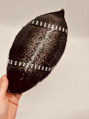 Handgemachtes schwarzes und petrolfarbenes Tablett aus Resin mit silbernen Details, ca. 35x16cm, einzigartiges Unikat