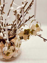 Oster Deko - Ostereier Anhänger im 4er Set mit echten Blumen & Schmetterlingen